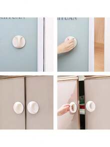 4个简易安装自粘圆形门把手 - 用途广泛，适用于橱柜、窗户、抽屉等 - 无需胶水 - 彩色 - 查看 9
