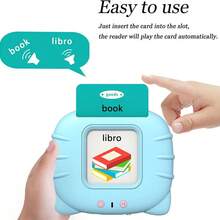 Montessori English Talking Flash Card Reader Toy (112pcs Multi-Themed Cards) – 3+ Toddlers' Vocabulary Learning Tool, Authentic English Pronunciation & Realistic Sound Effects, Rechargeable Battery, Ideal For Early English Development, Associative Memory & Birthday/Educational Gifts - 淺藍色 - 查看 1