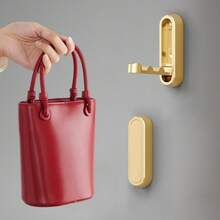 Perchero de pared montado con ganchos retro, baño, percheros metálicos, gancho colgador de ropa individual para entrada, armario de abrigos, montaje en pared - Dorado - Ver 5