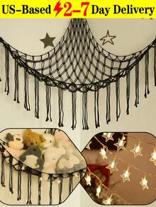 Stuffed Animal Storage Hammock Net,[US-Based Shipping]1PC-Ornament Hammock Macrame,Stuff Animal Storage Corner Hanging Net Holder,Mesh Hammock Fabric Ornament Organizer With Hooks,For Bedroom,Hanging Stuff Animal,Organizer Holder Large Size,Room Decor, Boho Love Valentine,Spirngtime Toy, Valentines Dolls,Thanksgiving Decorations, Dwarf, Goblin Storage Hammock Net, Home Decor, Room Decor,Ins Style Wall Decor Gifts Birthday Graduation,Cute Room Decor Aesthetic Bedroom,Women's Fall Clothing Winter Clothing Christmas Gift Fall Autumn Velvet Furry Party Fuzzy Plush Thanksgiving Festival Cyber Monday Holiday Knitted Winter Valentine' S Day Gift,Home Décor,Room Deciration,Makeup 0rginizer,Closet Shelving System,Storage Orangizer,Ganchos,Toy Storage,Desk Organzier,Stuffed Animal Storage,Toy Box Laundry Basket Room Deocr Organizador De Juguetes Storage Container Toy Organizer Organziers Storage Storage Bins Toy Chest Shelves Dresser Storage Cabinet Room Acesories Bedroom Toys Blanket Basket - 黑色 - 查看 7