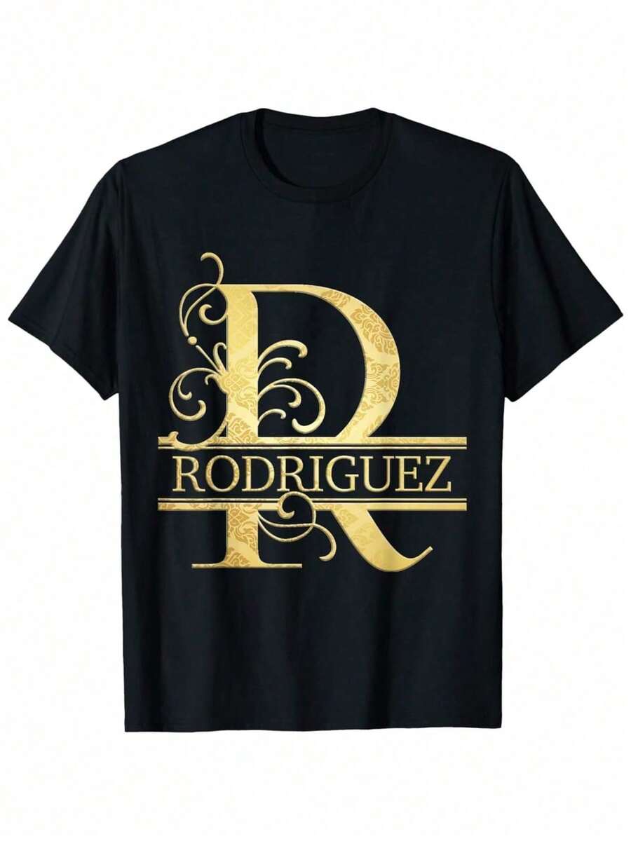 T-Shirt With The Name Rodríguez - Black - View 1