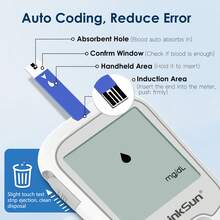 LinkSun G-425-1 Blood Glucose Monitor Kit - No Coding, 5-Second Rapid Results, 5 Adjustable Lancing Depth, Extra-Large Display, Complete Kit With Test Strips & Lancets For Diabetes Monitoring - 1機器+100試紙&針+1採血筆&收納包 - 查看 5