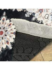 1pc Elegant Black And Golden Portable  - Foldable Family Kneeling Pad With Intricate Floral Patterns, Ideal For Indoor/Outdoor Use, Perfect For Pilgrimage And Meditation, Study Room Accent|Floral Pattern Mat|Elegant - 1pc. - 查看 5