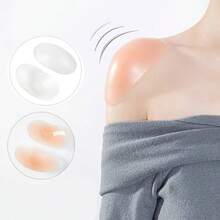 1/2 Pair Elegant Invisible Silicone Shoulder Pads, Rectangular Shoulder Pads, Fake Shoulder Pads, Non-Slip Shoulder Pads, Narrow Shoulder Pads, Unisex Silicone Shoulder Pads, Anti-Slip, Self-Adhesive, Transparent Silicone, Suitable For Men And Women Oblique Shoulder, High And Low Collar Suits, T-Shirts - Multicolor - View 7