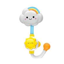 婴儿云朵喷水玩具，压力云朵喷水玩具，趣味玩具，莲花头可自由旋转，吸盘设计，无需充电，可增加宝宝洗澡的乐趣，适合18个月以上的宝宝使用。