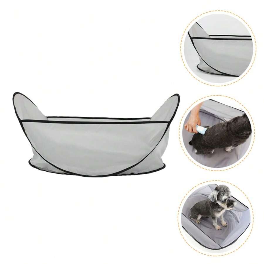 1pc Pet Grooming Apron, Dog & Cat Grooming Tool, Easy To Clean Hair, Suitable For Home And Pet Salon Use - Grey - View 1