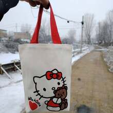 SANRIO 1个办公人员便携手提袋，帆布水桶包，可爱水桶午餐包，妈妈户外手提包 - 彩色 - 查看 16
