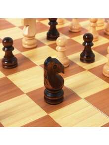 1套三合一迷你国际象棋套装，包含国际象棋、跳棋、五子棋、可折叠棋盘、多功能国际象棋游戏、黑白棋子，适合成人初学者、游戏室、家庭娱乐、户外聚会、户外玩具套装、家庭和朋友娱乐、游戏、露营、旅行、派对、庆祝活动。 - 棕色 - 查看 10