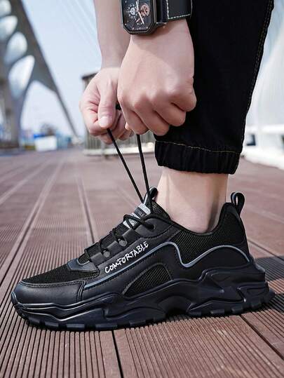 Chunky Sneakers For Men, Lightweight Breathable Dad Shoes With Comfortable Design, Outdoor Streetwear Fashion Ideal Gift For Boyfriend