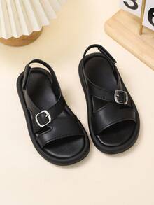 Children's Fashion Versatile Casual Sandals, Boys' Soft Bottom Comfortable Beach Shoes, Toddler Non-Slip Walking Sandals - Black - View 3