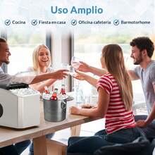 Mera House Maquina de hielo,1.3L maquina para Hacer Hielo Produce 33lb/24 h ,9 cubos en 6 minutos,Ultra Silencioso, Autolimpieza,Incluye Cesta y Cuchara,máquina de hielo para el hogar, la cocina, la oficina, el bar y la fiesta - Tipo de Enchufe A USA (110-127V) - Ver 7