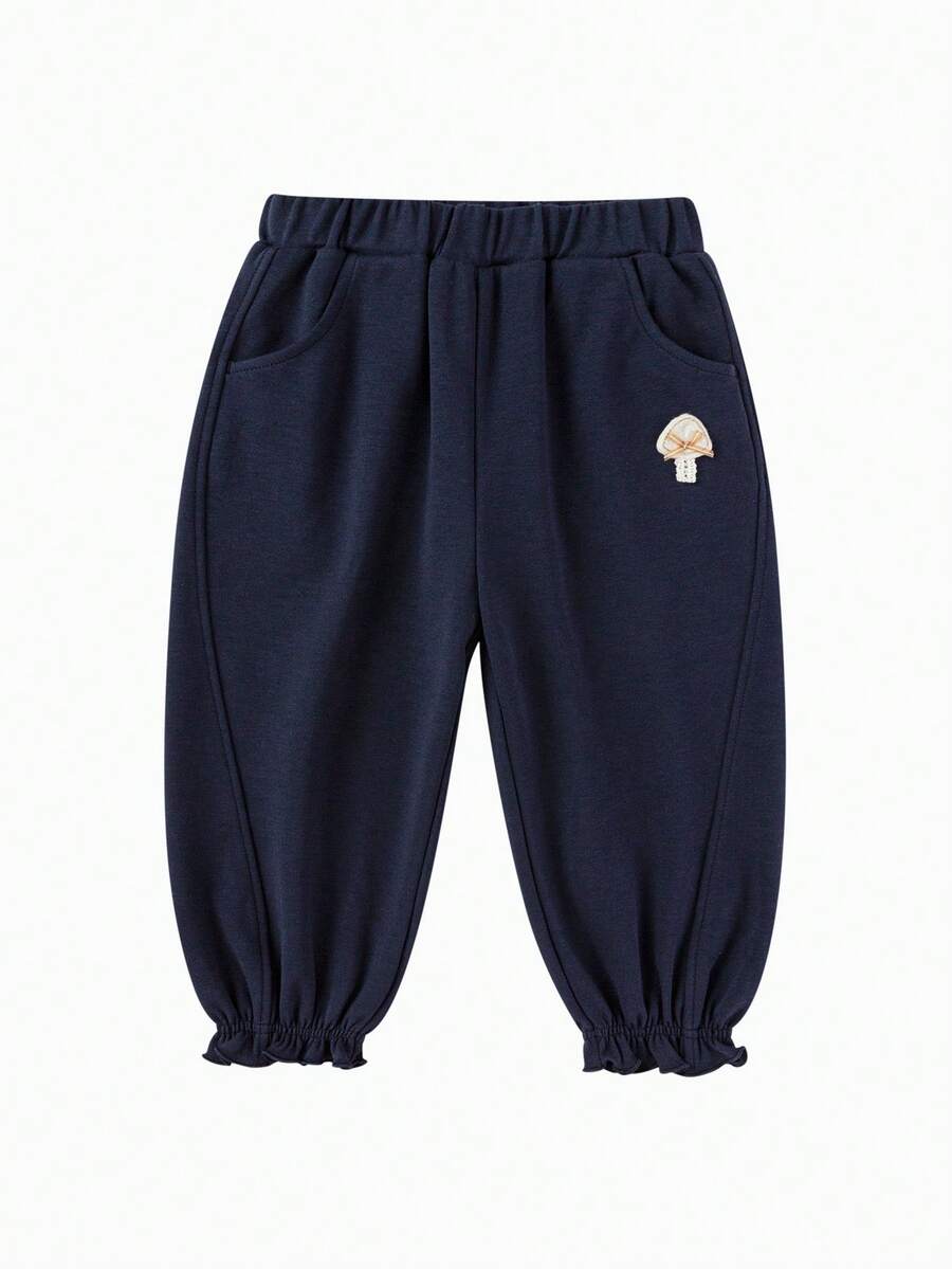 Balabala Pantalones jogger para niñas Primavera/Otoño 2026, pantalones deportivos suaves y elásticos, prendas inferiores casuales y deportivas - azul oscuro - Ver 1