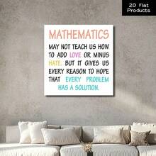 1pc Framed Canvas Poster, Math Motivational Quotes, Colorful Text Design, Hand-Drawn Illustration Style Wall Art Canvas Paintings, Ideal Gift For Bedroom Living Room Corridor, Wall Art, Room Decoration, Ready To Hang 8*8inch, 2D Flat - Nhiều màu - Xem 2