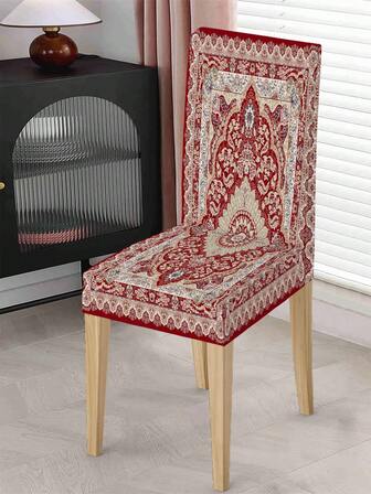 1 st/4 st/6 st/20 st polyester stretchöverdrag för stolar, bohemiska retrostil ryggskydd för stolar, tvättbara för hemmet, matsalen, vardagsrummet, köksinredning