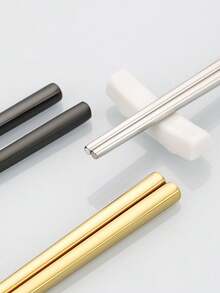 1 par ätpinnar i rostfritt stål, serveringspinnar för hushållet med värmeisolering och halkfri design - Multifärgad - Visa 7