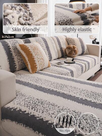 1 chiếc bọc ghế sofa mùa đông bằng vải nhung cotton co giãn, đệm sofa sang trọng mùa thu đông mới, đệm chống trượt bọc kín, mũ vải, bọc ghế sofa phòng khách 1/2/3/4 chỗ ngồi