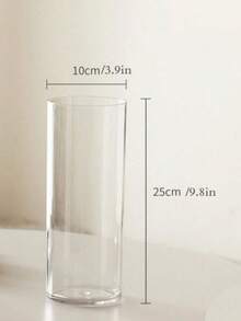 1 件亚克力透明花瓶，防震亚克力花瓶适用于水培、鲜花、幸运竹，透明圆柱形亚克力鲜花装饰适用于客厅和餐厅