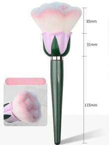 1支玫瑰花化妆刷，大号散粉刷，定妆刷，指甲粉刷，腮红刷，化妆刷，情人节礼物，圣诞礼物，独立设计，赠品 - 彩色 - 查看 4