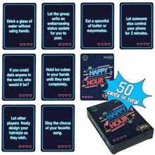 50张派对游戏卡片，适合团体休闲娱乐，万圣节/圣诞节/感恩节礼物，纸质材质 - 彩色 - 查看 2