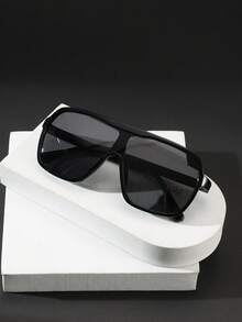 1 PC Men's Large Shield-Shaped Frame Sports Glasses Large-Frame Glasses, Make A Statement Protection For Outdoor Sports Cycling With Glasses Box - Multicolor - View 4