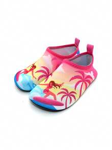 Girls Vibrant Beach Surfer Print Water Shoes Quick Dry Non Slip Aqua Socks For Beach Swim - Multicolor - View 4