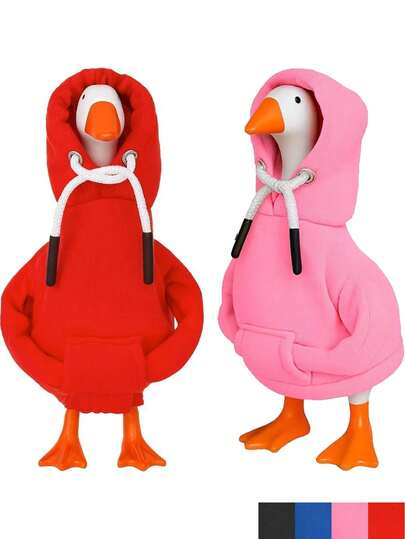 Desk Goose Outfits Hoodies For 7 Inches Desktop Goose, Funny Mini Porch Goose Costume Decor Accessories For Magnetic Desk Geese Statue, Or Gear Shift Hoodie