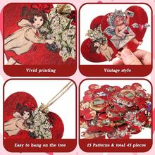 Valentines Heart Ornaments Set Romantic 2D Flat Angel Baby Wooden Hanging Valentines Decorations For Home Decor - Red - View 3