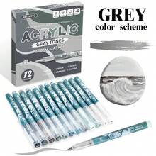 Bộ 84 bút vẽ màu acrylic, 7 màu chuyển sắc, 2 bút/hộp, bút khô nhanh, chống lem mực, thích hợp cho tranh vẽ trên vải, đá, gốm sứ, gỗ và thủy tinh | Bộ quà tặng dành cho bé trai/bé gái (Giáng sinh & tựu trường) - Nhiều màu - Xem 11