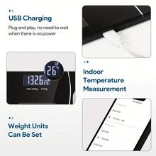 Electronic Scale, Bathroom Scale, Personal Scale, High-Precision Body Scale, With LCD High-Definition Display And Temperature Display, Large Platform, Durable And, Suitable For Various Scenarios. - 白色普通款 - 查看 7