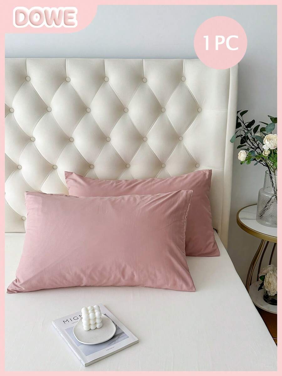 1pc Polyester Fiber Colorblock Envelope Pillowcase, Without Insert, Bedroom Bedding, Dorm Decor. - Pink - View 1