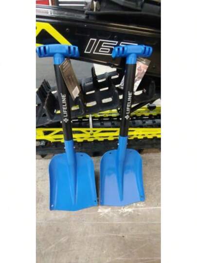 2 Blue Aluminum Collapsible Snowmobile Shovel SkiDoo Arctic