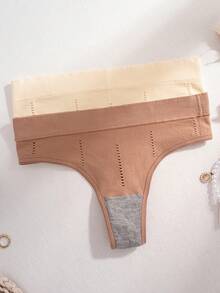 7pcs Multi-Colored Women's Sexy Low-Waist Seamless T-Back Panties With Ruffled Edge - Multicolor - View 6