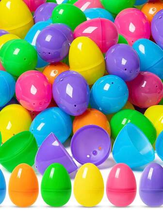 12/24个，6厘米/2.36英寸塑料复活节彩蛋，开口彩蛋，复活节彩蛋，用于复活节寻蛋游戏、复活节主题派对装饰、篮子填充物（深色），复活节兔子图案，可重复使用的带铰链塑料复活节彩蛋，彩色可填充惊喜彩蛋，用于复活节寻蛋游戏、DIY手工、派对礼物，颜色随机选择，可填充带铰链的彩色亮色塑料复活节彩蛋，完美的复活节寻蛋游戏，塑料彩蛋，课堂奖励，复活节寻蛋游戏，派对礼物。