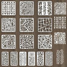 INFUNLY 6Pcs Eagles Painting Stencil For Wall Reusable Wall Stencils Forests Walls Template For Painting 7.87x7.87, 8.27x11.69 Feathers Templates For Crafts Cement Wood Furniture Home Decor - 15PCS Abstract Line - 查看 1
