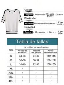 Prendas de punto a rayas de manga corta para mujer, prendas de punto informales para mujer - Blanco - Ver 10