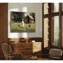 Vintage Country Wall Art Farmhouse Girl Canvas Poster Print Brown and White Chicken Picture Retro Rural Painting Artwork Wall Decor Bedroom Living Room Kitchen xincuadros decorativos para sala,poster,con marco,posters,cuadros para la pared ,marcos para cuadros,cuadro,virgen de guadalupe,salascuadros decorativos para sala,poster,con marco,posters,cuadros para la pared ,marcos para cuadros,cuadro,virgen de guadalupe,salas - transparente - Ver 5