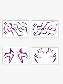 4-Piece Waterproof, Sweatproof, And Non-Reflective Temporary Temporary Tattoos For Valentine's Day. These Colorful, Succubus-Striped Tattoos Are Perfect For Cool, Sexy Girls And Men, Featuring Designs For The Face, Forearm, And Collarbone. Suitable For Parties, Performances, And Everyday Use. Artistic, Realistic Tattoos With Short English Phrases Are Also Great As Party Favors And Gifts, Lasting 3-5 Days.