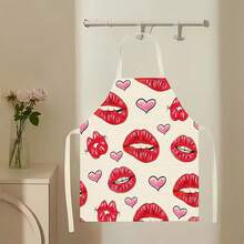 1件装美容工具图案围裙，创意趣味时尚印花围裙，家居清洁围裙，易清洗厨房烹饪围裙，创意家居围裙 - 彩色 - 查看 9