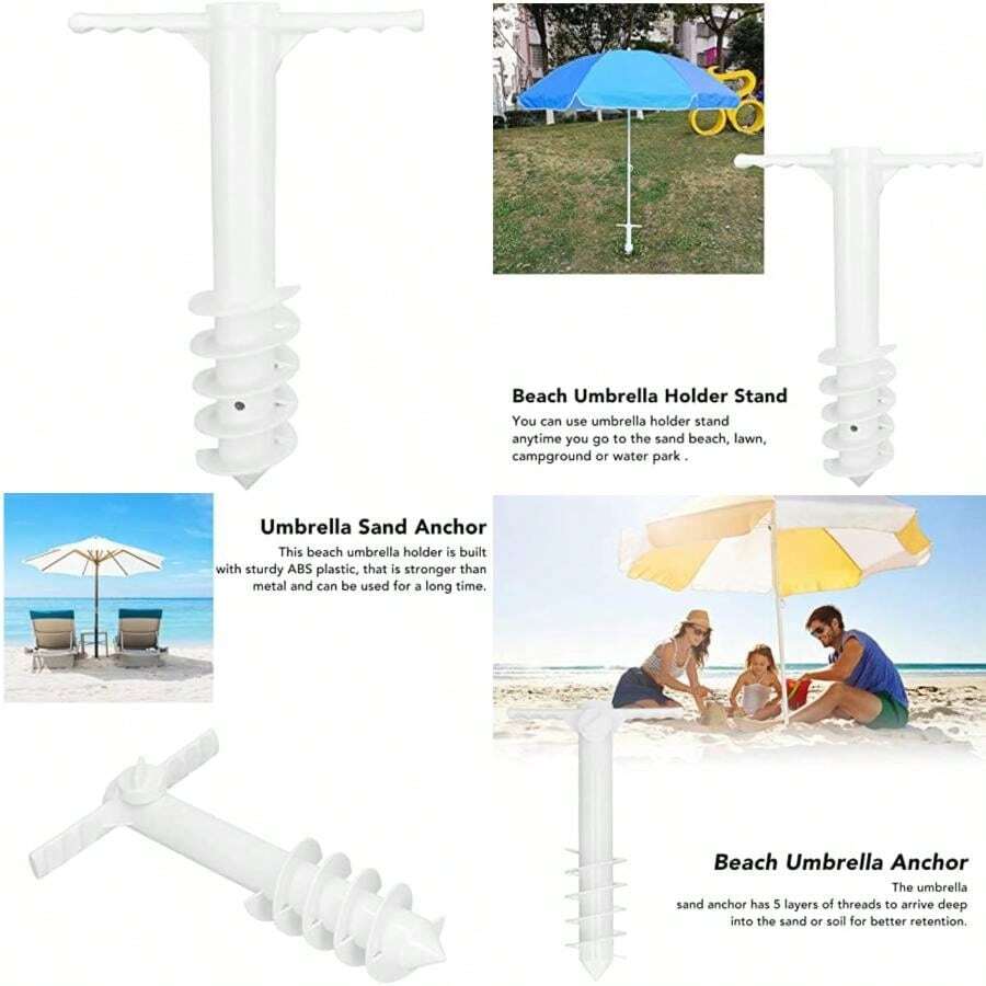 Zerodis Ancla de para Sombrilla de Playa, Soporte de Anclaje de para Sombrilla Base de Anclaje Portátil para Bandera Caña de Pescar Aire Última Intervensión Parque Césped(default) - Multicolor - Ver 1