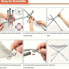1pc Stainless Steel Folding Campfire Rack, Portable Camping Fire Pit, Suitable For Camping, Hiking, Backpacking, Camping Charcoal Heater, Yard Party, Garden, Backyard Gathering, Portable Camping Stove - Silver - View 5