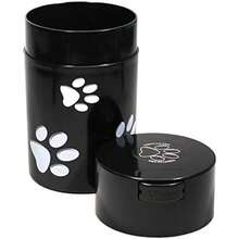 Tightpac America Pawvac 6 Ounce Vacuum Sealed Pet Storage Container; Black Cap & Clear Body/Black Paws(TV3 Patas negras) - Multicolor - Ver 2