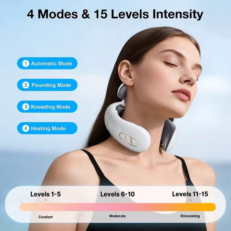 Rechargeable Electric Neck Massager - Multi-Function Heating & Compression - Smart Neck Relaxation Device, Rechargeable