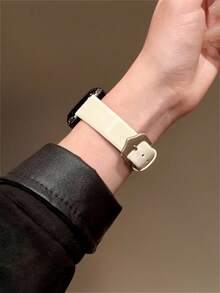 时尚简约的苹果风格纯皮表带，尺寸可自由调节 | 简洁时尚的设计，兼容 Ultra/SE/Series 11/10/9/8/7/6/5/4/3/2/1 | 适用于 38mm、40mm、41mm、42mm、44mm、45mm、46mm 和 49mm 表盘尺寸