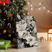1 Pieza de Decoración de Pared Elegante - Impresión en Lienzo de Aceite enmarcada, con Patrones de Lirios, Hortensias y Verbasina, con Diseño de Gancho, Adecuada para Decoración de Hogar, Sala de Estar, Dormitorio, Baño - Regalo Perfecto para las Fiestas (Adecuado para Acción de Gracias, Bodas, Funerales), Efecto 2D Plano, Adorna Perfectamente el Espacio de la Habitación - Multicolor - Ver 1