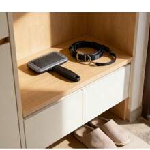 FLASH 12.5CM Premium Pet Slicker Brush – Self-Cleaning Stainless Steel Teeth, Durable Comfort Grip Handle, Gentle Dematting Tool For Long/Short Hair Dogs & Cats, Sturdy High-Quality Plastic Body. - Black - View 4