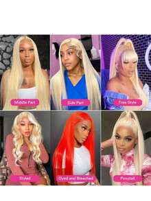 36 Inch 613 Lace Front Wig Human Hair Blonde Wig Human Hair 250 Density 13x4 Blonde Body Wave Lace Front Wigs Bleached Knots With Baby Hair Natural Hairline 100% Human Hair Body Wave 613 Lace Front Wig Human Hair 13x4 HD Transparent Lace Frontal Glueless Wigs For Women 613 Colored Blonde Lace Front Wigs Human Hair 8-36Inch - S613 - 查看 9