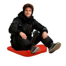Futchoy Snow Sleds For Kids And Adult, Kids Sledding Snowboard With Handle, Lightweight Compact Scooter Snowboard, Cold Resistant Handle Sled Downhill Slide Snow Skateboard For Outdoor Winter Fun - Red - View 1