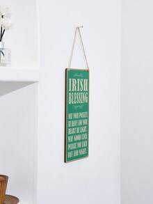 1件圣帕特里克节轻质木质装饰牌，爱尔兰酒吧/圣帕特里克节装饰，庆祝派对悬挂饰品 - 綠色 - 查看 7