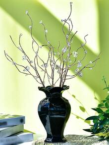 1 cành hoa giả màu vàng hồng sang trọng, hoa pha lê nhân tạo, không cần bảo dưỡng, thích hợp để cắm vào bình hoa, trang trí đám cưới, ngày lễ, nhà cửa. - Vàng - Xem 4