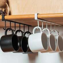 2/1 خطاف تخزين مطبخ، حامل ملاقط القماش، رف تخزين المطبخ، اكسسوارات تخزين الخزانة، رف خفاقة البيض، رف تصريف القماش، أدوات مطبخ صغيرة، حامل الأكواب، خطاف الأكواب، هدية عيد الحب - متعدد الألوان - مشاهدة 2